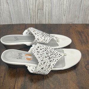 White Embellished Women's high heel Sandals Size 8